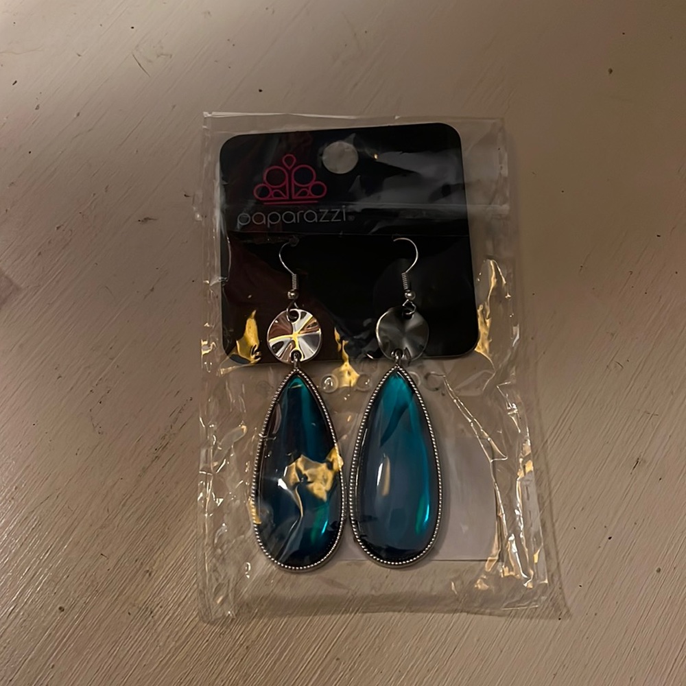 Deep Blue and Silver Earrings